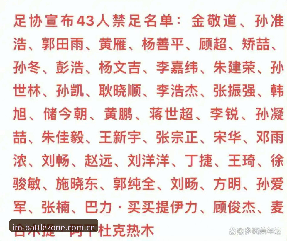 中国足协第三批禁足名单深度解析：17人终身禁赛背后的行业风暴